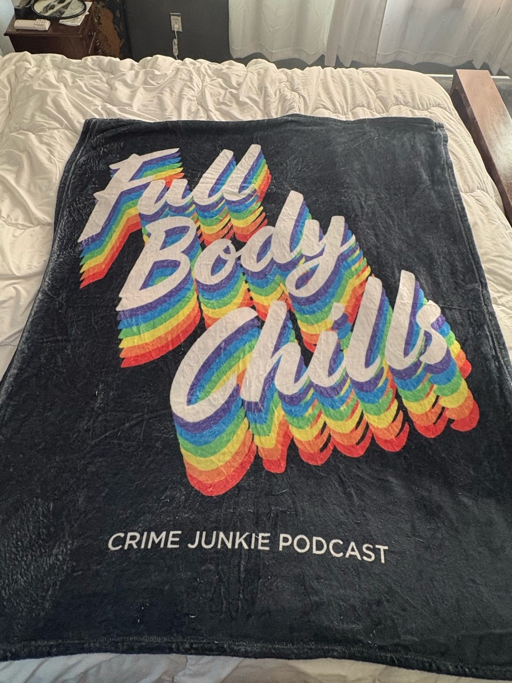 Crime Junkie 'Full Body Chills' Black Plush Throw Blanket